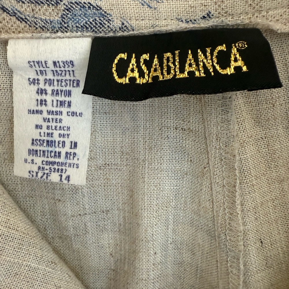 Casablanca Vintage High Waisted Floral Shorts – Blue & Tan Print | Women’s Size - Picture 9 of 9